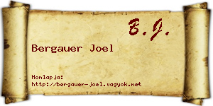 Bergauer Joel névjegykártya